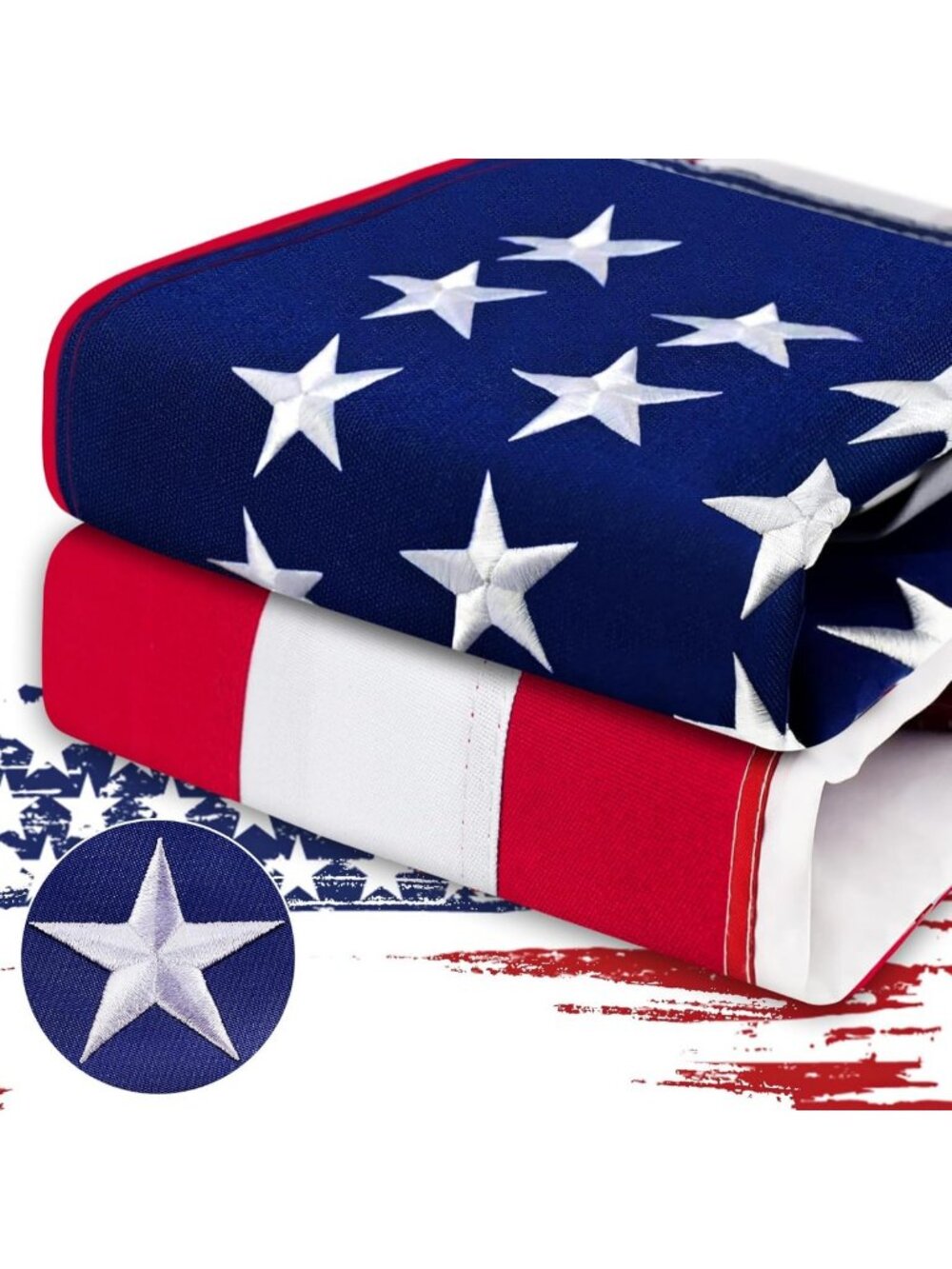 Heavy Duty 4x6 FT USA Flag - Premium Nylon, Fade Resistant, Embroidered Stars